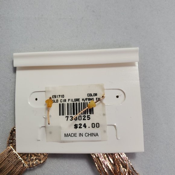 2 for $18 gold circle with filigree fish hook earring - Picture 4 of 4